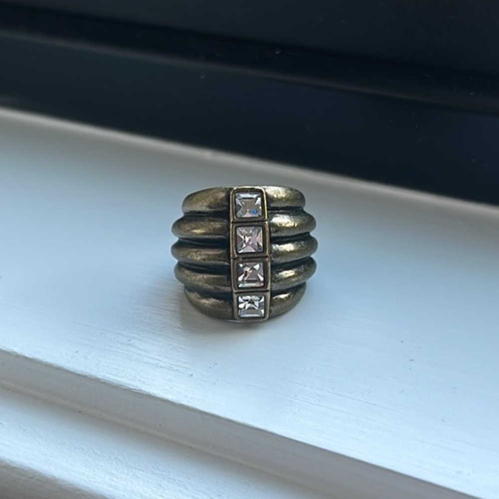 Lia Sophia gold and crystal ring